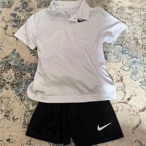 Nike Dri-FIT Kids' White Polo and Shorts Set
